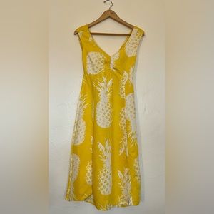 Yellow Print Anthropologie Midi Dress
